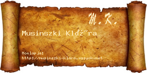 Musinszki Klára névjegykártya