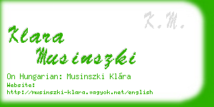 klara musinszki business card
